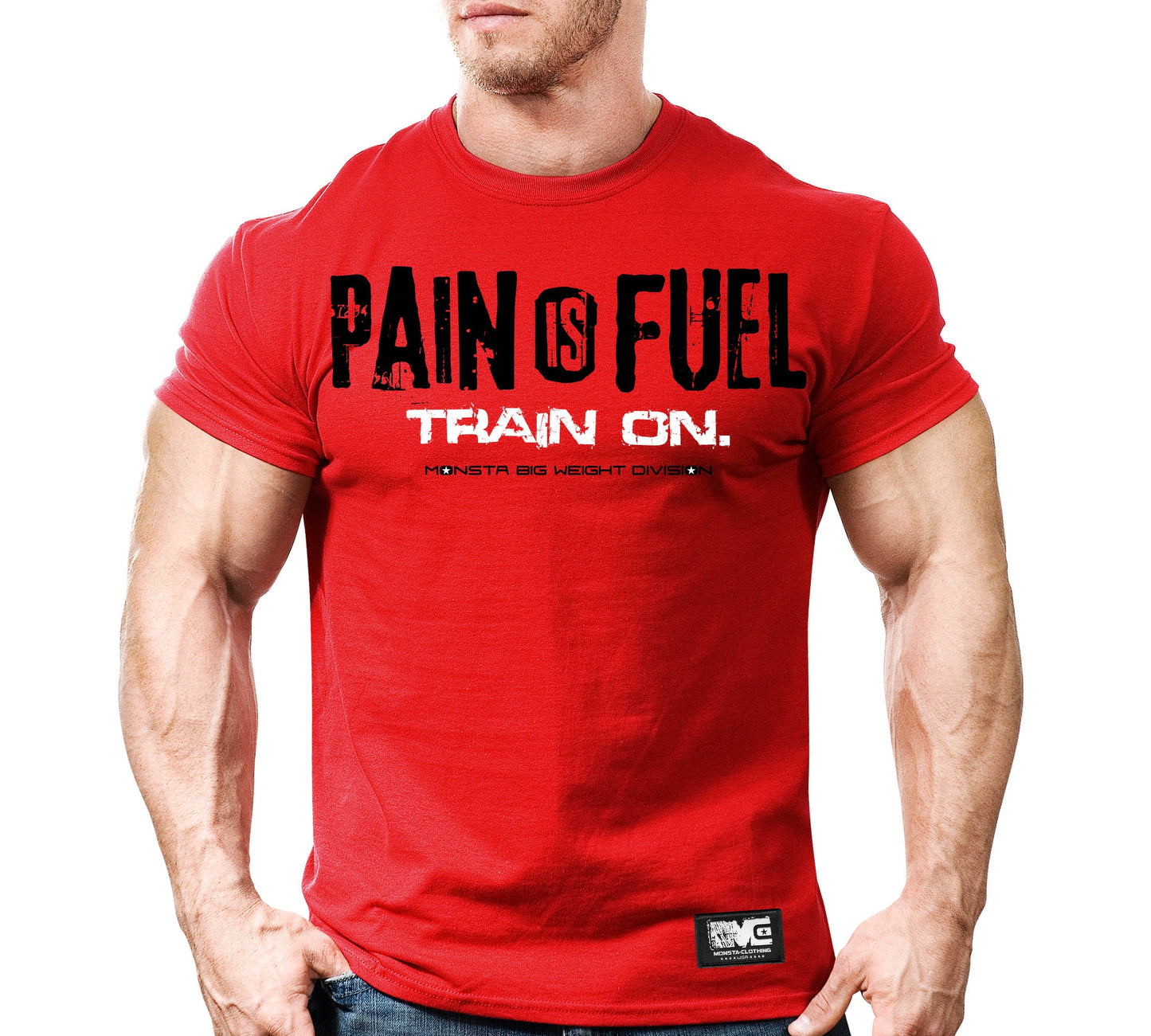 SALE:  Pain is Fuel-Train on.-62: BK-WT